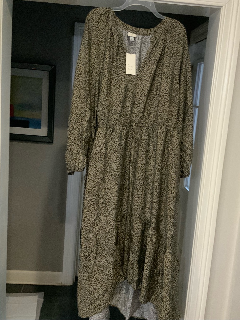 Long Sleeve leopard Printed Maxi Dress nwt size XXL a new day sku 3253